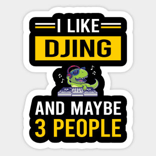 3 People Djing DJ Disc Jockey Deejay Sticker